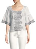 Plenty By Tracy Reese Eyelet Embroidery Cotton Top