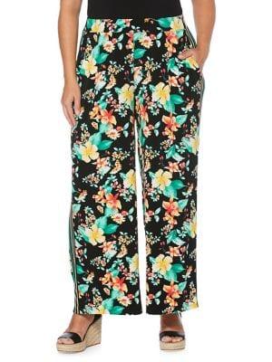 Rafaella Plus Floral Wide-leg Pants