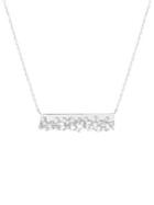 Lord & Taylor 925 Sterling Silver & White Crystal Encrusted Bar Station Chain Necklace