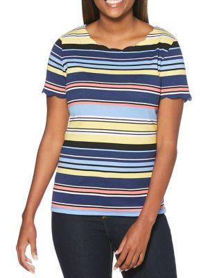 Rafaella Scalloped Cotton Top