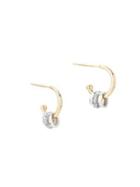 Adina Reyter Loops 14k Yellow Gold, Sterling Silver & Pave Diamonds Huggie Hoop Earrings