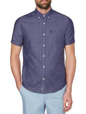 Original Penguin Short-sleeve Dobby Check Button-down Shirt