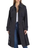 Badgley Mischka Belted Beaded Trench Coat
