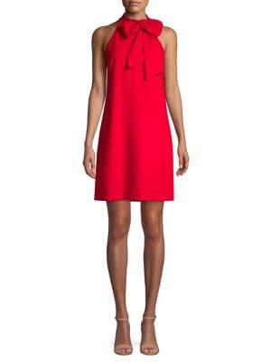 Vince Camuto Kors Crepe Bow Halterneck Shift Dress