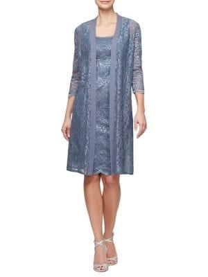Alex Evenings 2-piece Lace Dress And Illusion Jacket