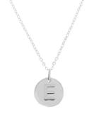 Lord & Taylor 14k White Gold E Round Pendant Necklace