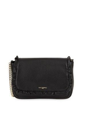 Karl Lagerfeld Paris Ruffle Leather Shoulder Bag