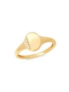 Lord & Taylor 14k Yellow Gold & Diamond Oval Ring