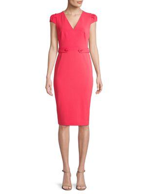 Calvin Klein Tabbed Cap-sleeve Sheath Dress