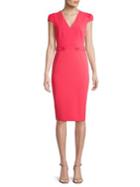 Calvin Klein Tabbed Cap-sleeve Sheath Dress