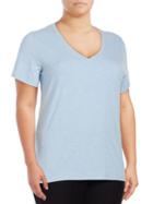 Lord & Taylor Plus Solid V-neck T-shirt