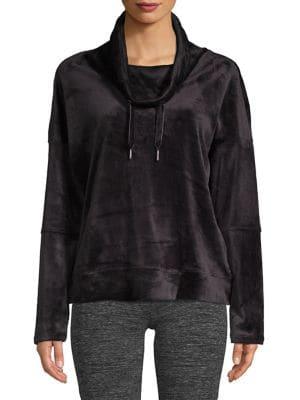 Calvin Klein Performance Rosewood Cowlneck Velour Hoodie