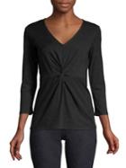 Imnyc Isaac Mizrahi V-neck Twist-front Top