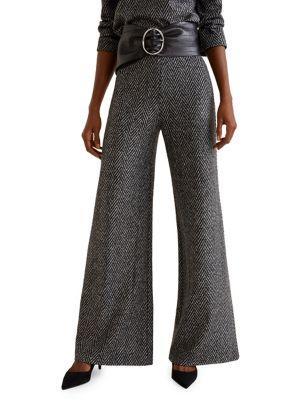 Mango Chevron Wide-leg Trousers