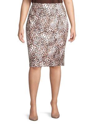 Lord & Taylor Plus Plus Leopard-print Pencil Skirt