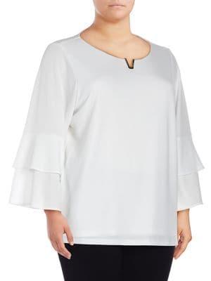 Calvin Klein Plus Tiered Bell-sleeve Top