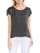 Vince Camuto Petite Extend Shoulder Diamond-print Top