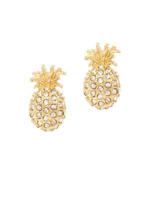 Bcbgeneration Angeleno Summer Crystal Stone Pineapple Stud Earrings