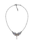 Jenny Packham Crystal & Rose Opal Pendant Necklace- 0.75in
