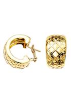 Lord & Taylor 14 Kt. Yellow Gold Textured Huggies Earrings