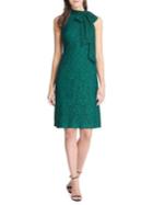 Vince Camuto Bow-neck Lace Halter Sheath Dress