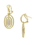 Sonatina Oval Layered 14k Yellow Gold & Diamond Dangle Earrings