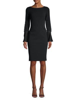 Calvin Klein Beaded Flare-sleeve Sheath Dress