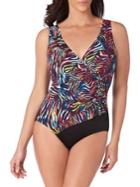 Longitude Bombay Ruffle Surplice One-piece Swimsuit