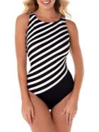 Longitude Ruby Stripe Striped 1-piece Swimsuit