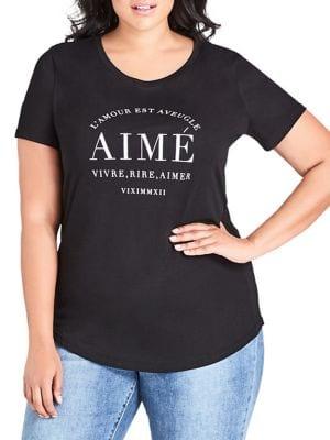 City Chic Plus Love Is Blind Graphic T-shirt