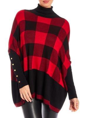 Joseph A Buffalo Plaid Turtleneck Sweater