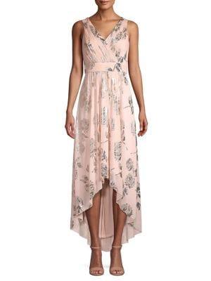 Eliza J Sleeveless High-low Chiffon Gown