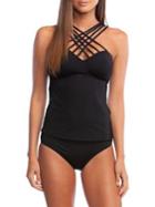 Kenneth Cole New York Solid Strappy Neckline Tankini