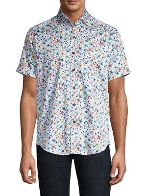 Robert Graham Calico Stretch Cotton Floral Shirt