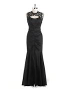 Xscape Ruched Taffeta And Lace Mermaid Gown