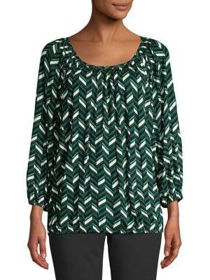 Michael Michael Kors Petite Chevron Printed Blouse