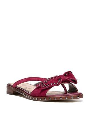 Sam Edelman Dariel Studded Suede Bow Slides