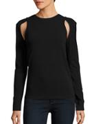 Dkny Solid Cotton Blend Top