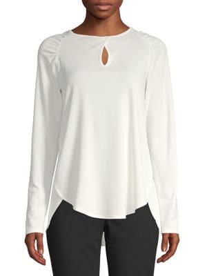 H Halston Raglan Keyhole Top