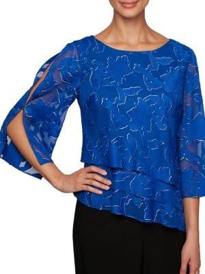Alex Evenings Printed Chiffon Blouse