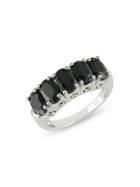 Sonatina Oval-cut Black Sapphire 5-stone Ring In Sterling Silver