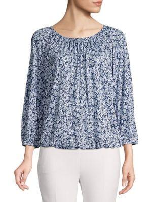 Michael Michael Kors Petite Painterly Reef Peasant Top