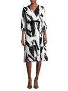 Weekend Max Mara Brush Print Self-wrap Dress
