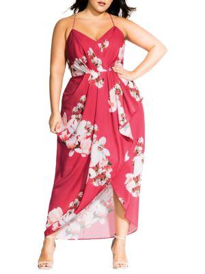City Chic Plus Lotus Floral Maxi Dress
