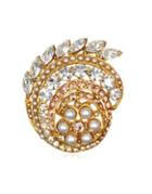 Badgley Mischka Crystal Swirl Brooch