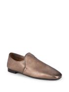 Aquatalia Revy Metallic Leather Loafers