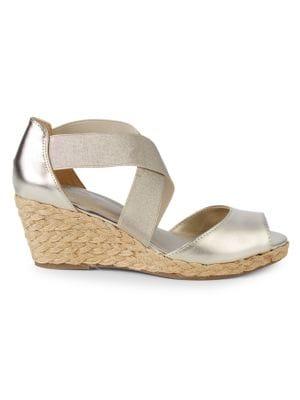 Bandolino Hullen Strappy Metallic Espadrille Wedge Sandals