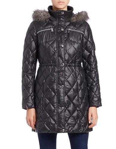 Guess Faux Fur-trimmed Quilted Jacket
