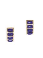 Sole Society 12k Goldtone And Lapis Lazuli Huggie Hoop Earrings