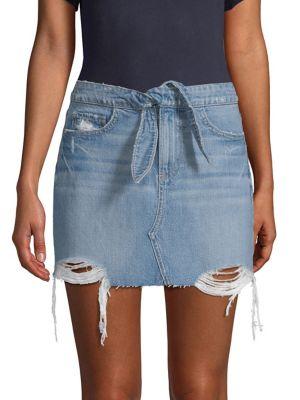 Paige Jeans Distressed Denim Skirt